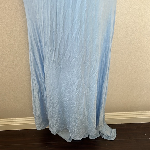 PinkBlush Light Blue Off Shoulder Ruffle Maternity Photoshoot Maxi Dress - Picture 9 of 14